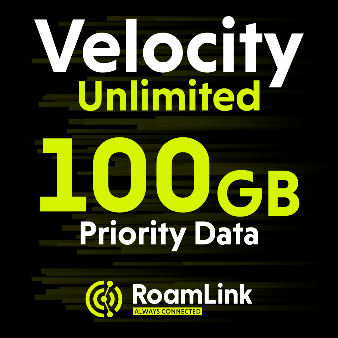 RoamLink Velocity 100 - Unlimited with Data Boost Multi-Carrier Data Plan